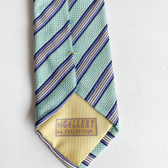 Alltons | Accessories | Alltons For Jz Gallery Collection  ALLTONS for JZ GALLERY COLLECTION Men\'s Blue/Yellow Striped Neck Tie sz OS